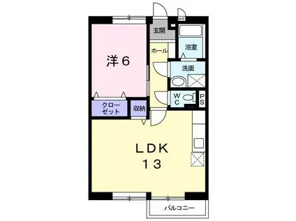 エステート永浦1(1LDK/2階)の間取り写真