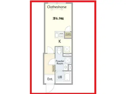 ラフォート町屋(ワンルーム/5階)の間取り写真