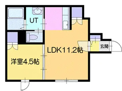 ボヌール稲穂(1LDK/1階)の間取り写真