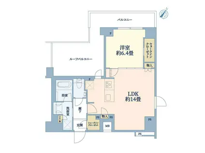 リビオレゾン参宮橋(1LDK/5階)の間取り写真