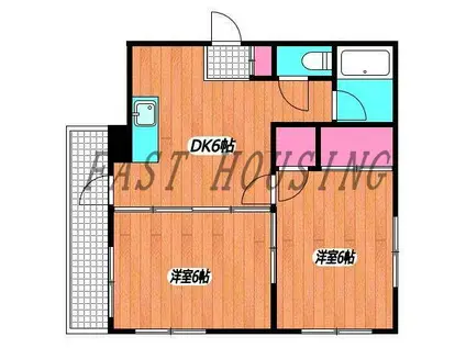 住本マンション(2DK/1階)の間取り写真