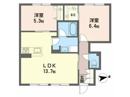 シャーメゾン トムテC(2LDK/1階)の間取り写真