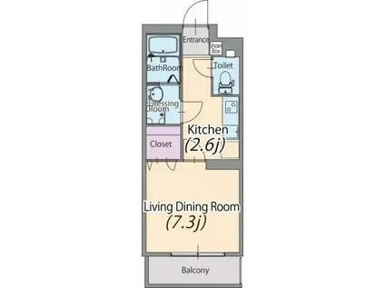 モナクマーシュ(1K/3階)の間取り写真