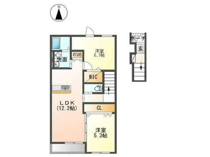 COLLON (2LDK/2階)の間取り写真