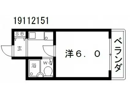 プラビマンション(1K/4階)の間取り写真