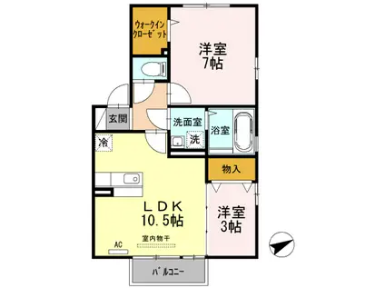 エンプレイスガーデン(2LDK/2階)の間取り写真