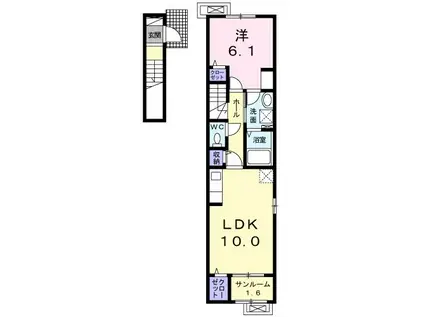 アンシャンテ IV(1LDK/2階)の間取り写真