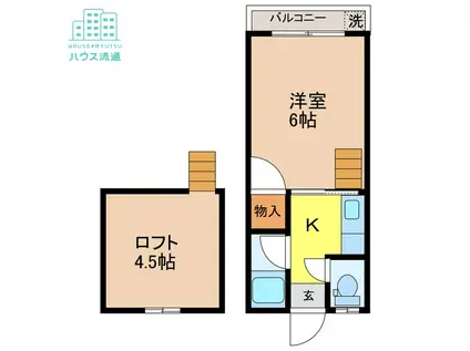 エステート21(1K/2階)の間取り写真