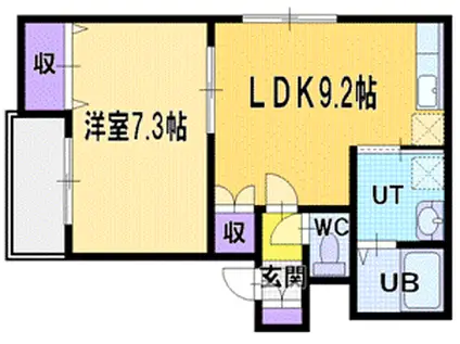 プロシードシティ平岡(1LDK/2階)の間取り写真