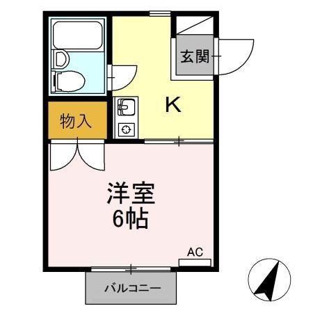 光ハイツ(1K/1階)の間取り写真