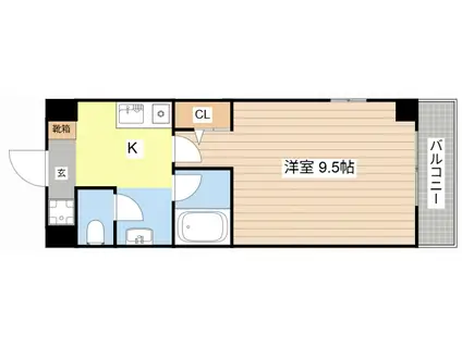 UNIVERSII(1K/8階)の間取り写真