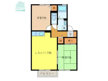 セジュールホワイト(2LDK/2階)の間取り写真