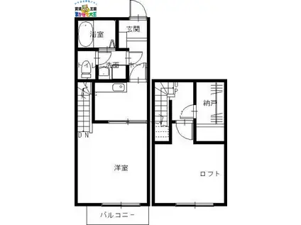 フォルシア橋口(1K/1階)の間取り写真