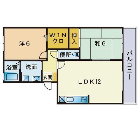 ボヌール藤(2LDK/2階)の間取り写真