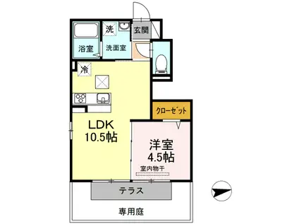 カーサ エトワール(1LDK/1階)の間取り写真
