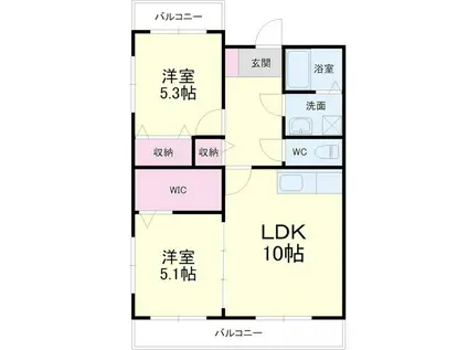 FGM1ST(2LDK/4階)の間取り写真