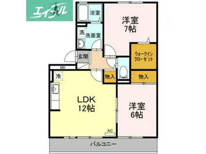 セジュール田中(2LDK/3階)の間取り写真