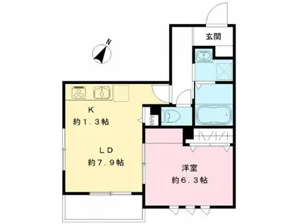 GRACE AOKI(1LDK/2階)の間取り写真