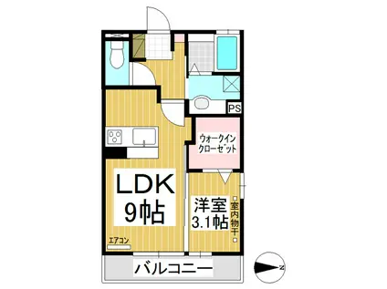レセンテ塚田(1LDK/2階)の間取り写真