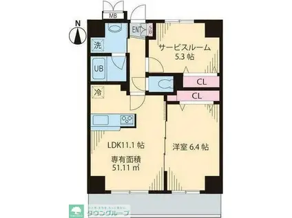 インペリアル パーク I(1SLDK/3階)の間取り写真