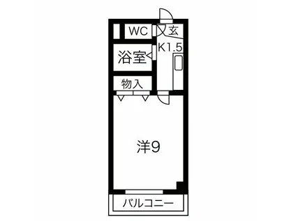 桜マンションII(1K/4階)の間取り写真