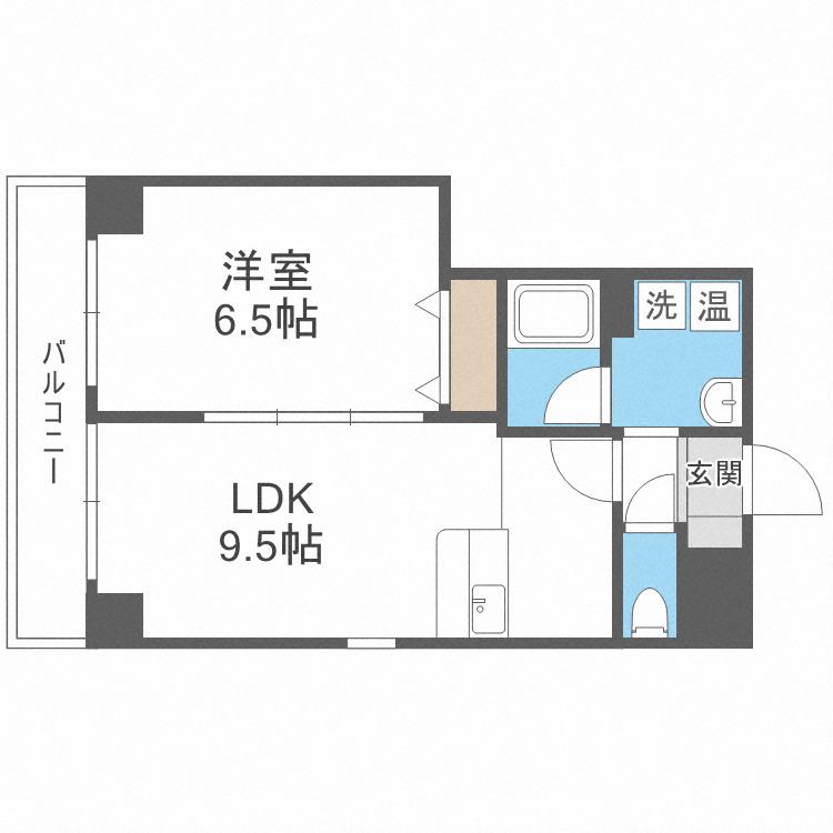 ルミエール難波(1LDK/4階)の間取り写真