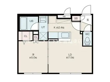 プラリネ(1LDK/2階)の間取り写真