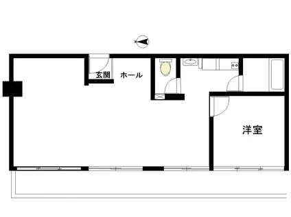 大永初台マンション(1K/2階)の間取り写真