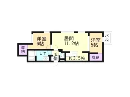 MJ発寒中央(2LDK/2階)の間取り写真