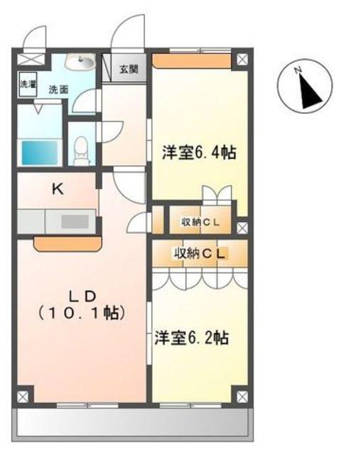 コンテント(2LDK/3階)の間取り写真