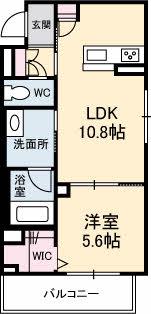 アブニールS(1LDK/2階)の間取り写真