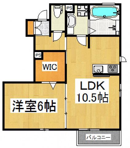 グーフォカステッロ(1LDK/1階)の間取り写真