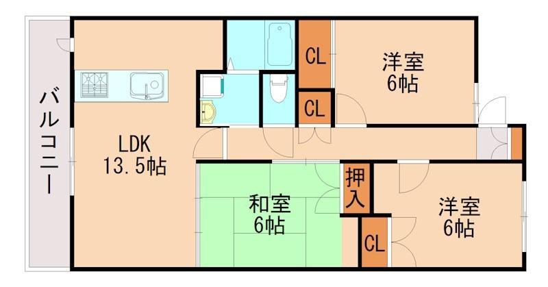 ヴィラージュ集(3LDK/3階)の間取り写真