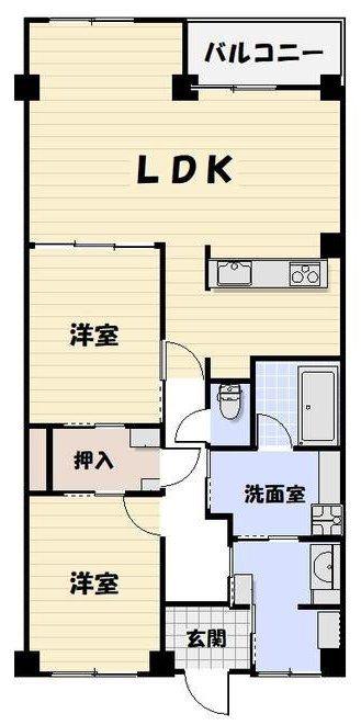 アドバンス新検見川(2LDK/3階)の間取り写真