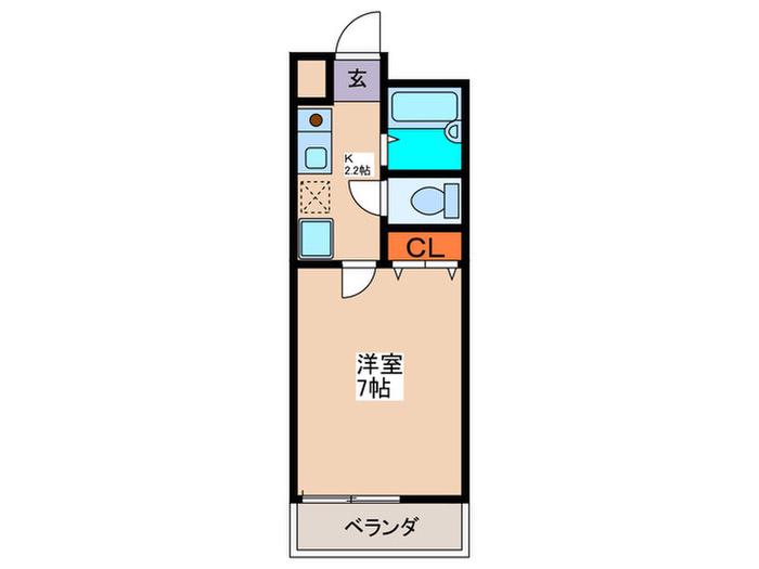 タプラすみよし台B(1K/1階)の間取り写真