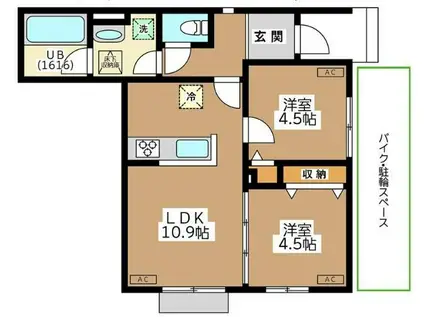 ESTELL(2LDK/1階)の間取り写真