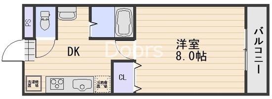 ピア大元駅前(1DK/3階)の間取り写真