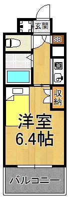 レジェンダリー武庫川(1K/2階)の間取り写真