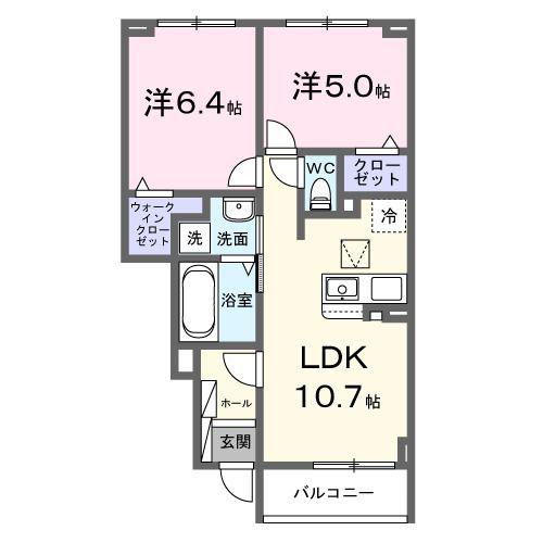 グランデ・ヴェリタ(2LDK/1階)の間取り写真