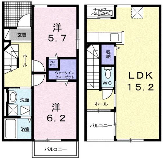 サンイースト(2LDK/1階)の間取り写真