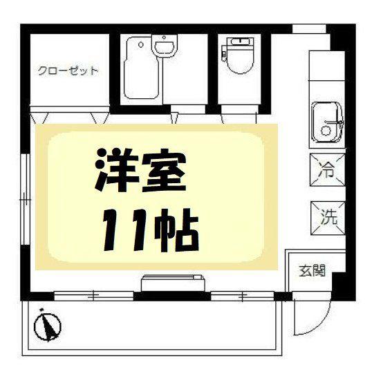 SANGI-Ⅳ(ワンルーム/1階)の間取り写真