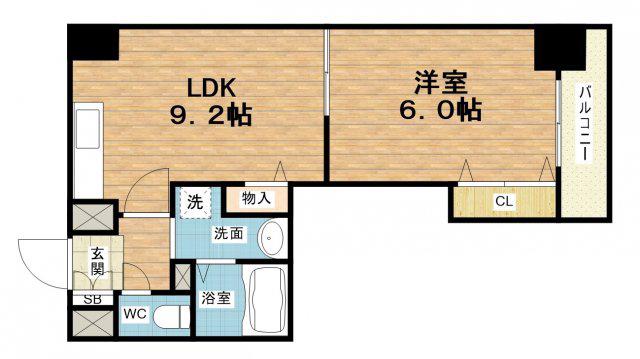 アルグラッド福島サウス(1LDK/14階)の間取り写真