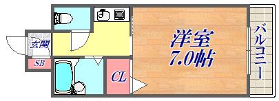 メゾン・ド・マキ(1K/3階)の間取り写真