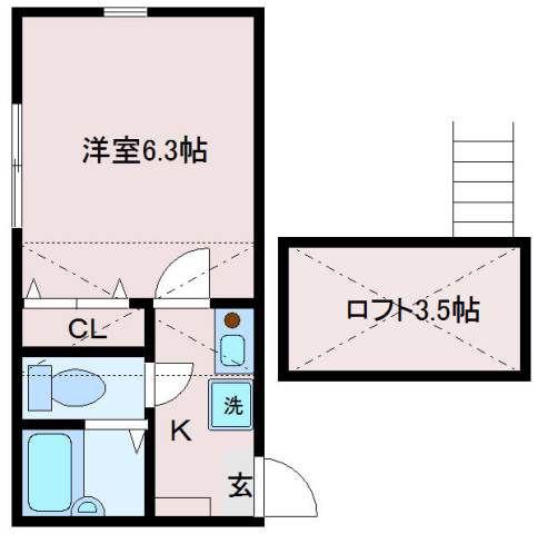 エスポワール東向島(1K/3階)の間取り写真