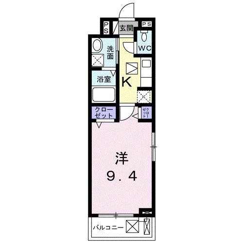 フランメゾンII(1K/1階)の間取り写真