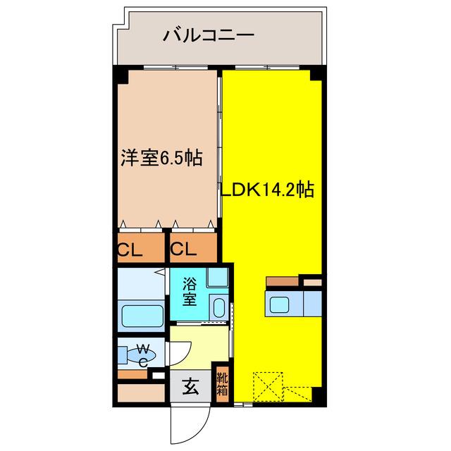 ラテール(1LDK/2階)の間取り写真