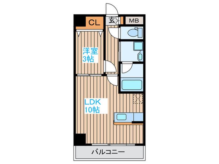 サークル10ビル(1LDK/10階)の間取り写真