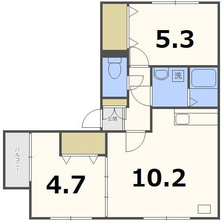 CASA RAVIN S4(2LDK/1階)の間取り写真