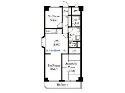 ウエルストンハイツ(3DK/5階)の間取り写真