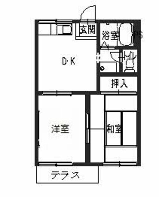 ハイネス辻(2DK/2階)の間取り写真